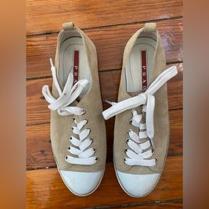 Tan Suede Prada Sneakers Size 36